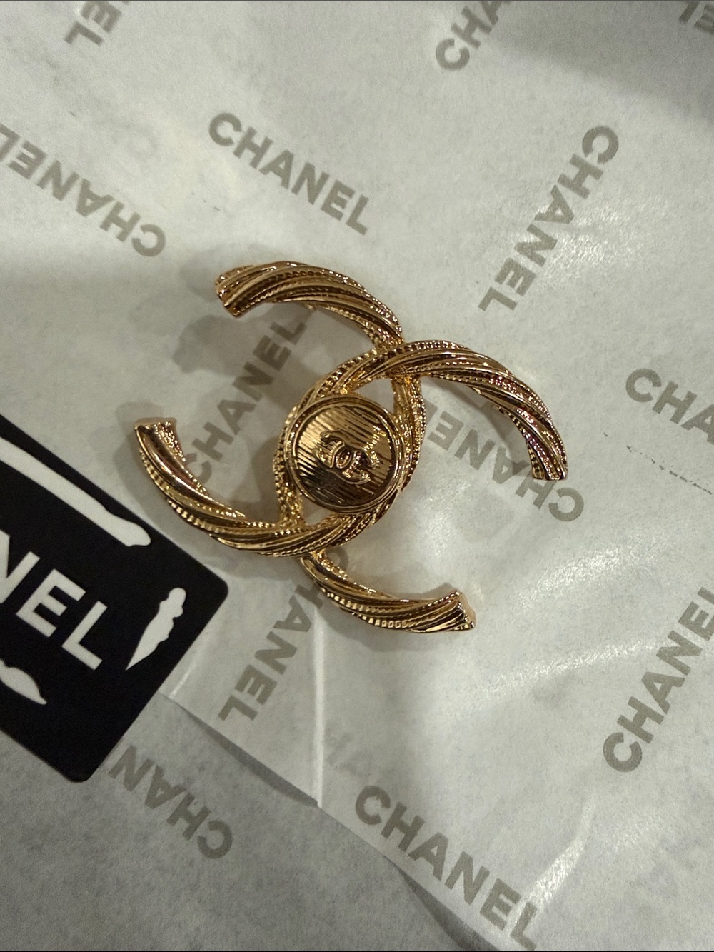 Upcycled Gold Intertwined Medallion Brooch
